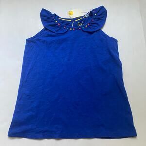 NEW Mini Boden Blue Ruffle Tank Sleeveless Shirt